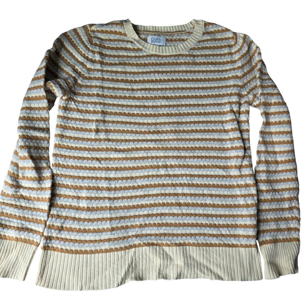 Croft & Barrow Striped Textured Knit Sweater Grandmacore Women's Size‎ Small